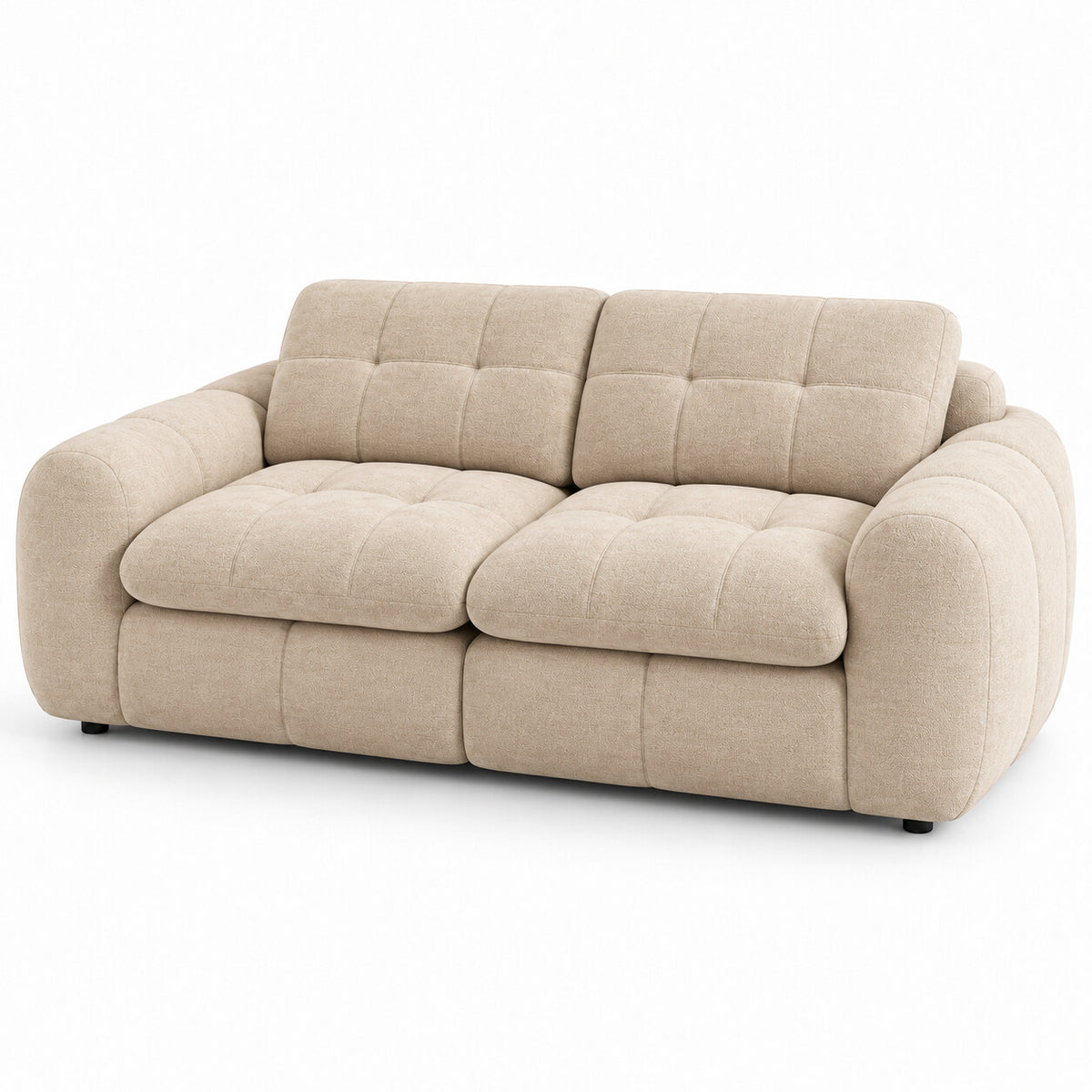 Canapé modulable Ronda 2 places beige, vue trois quarts