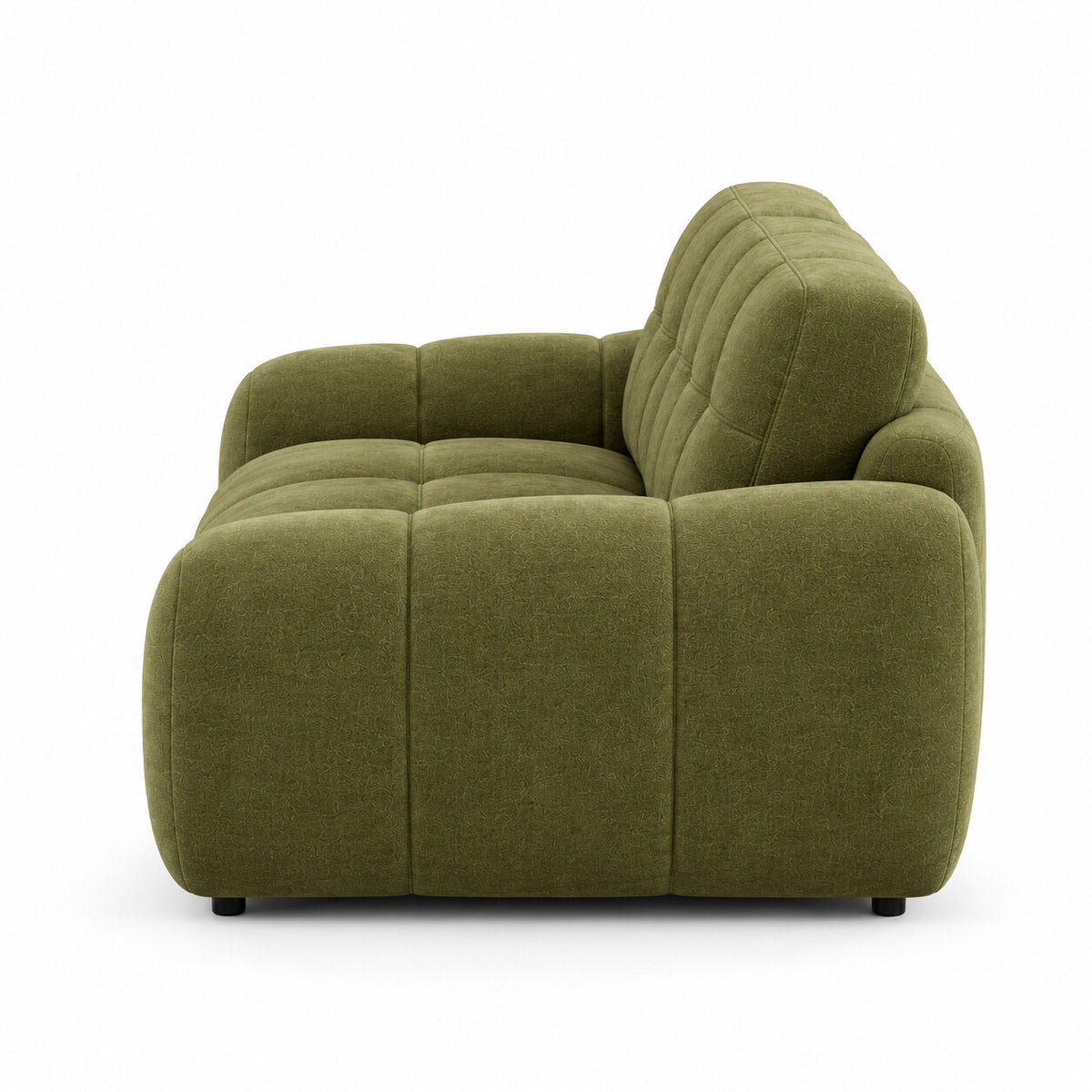 Canapé modulable Ronda 2 places vert olive, vue de profil
