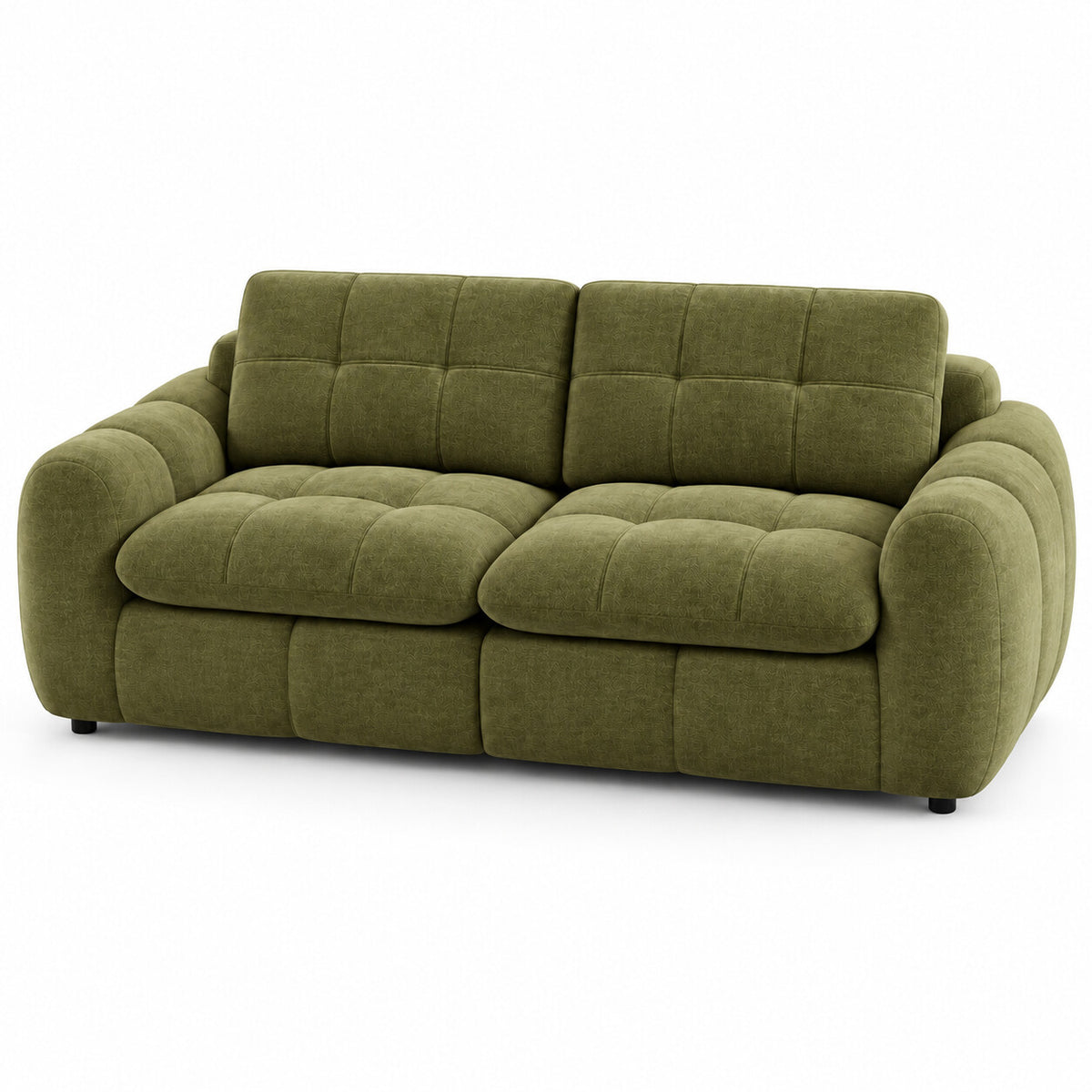 Canapé modulable Ronda 2 places vert olive, vue trois quarts