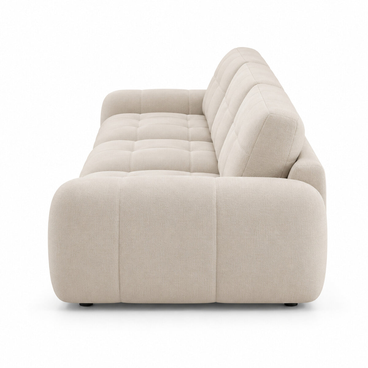 Canapé modulable Ronda 3 places beige, vue de profil