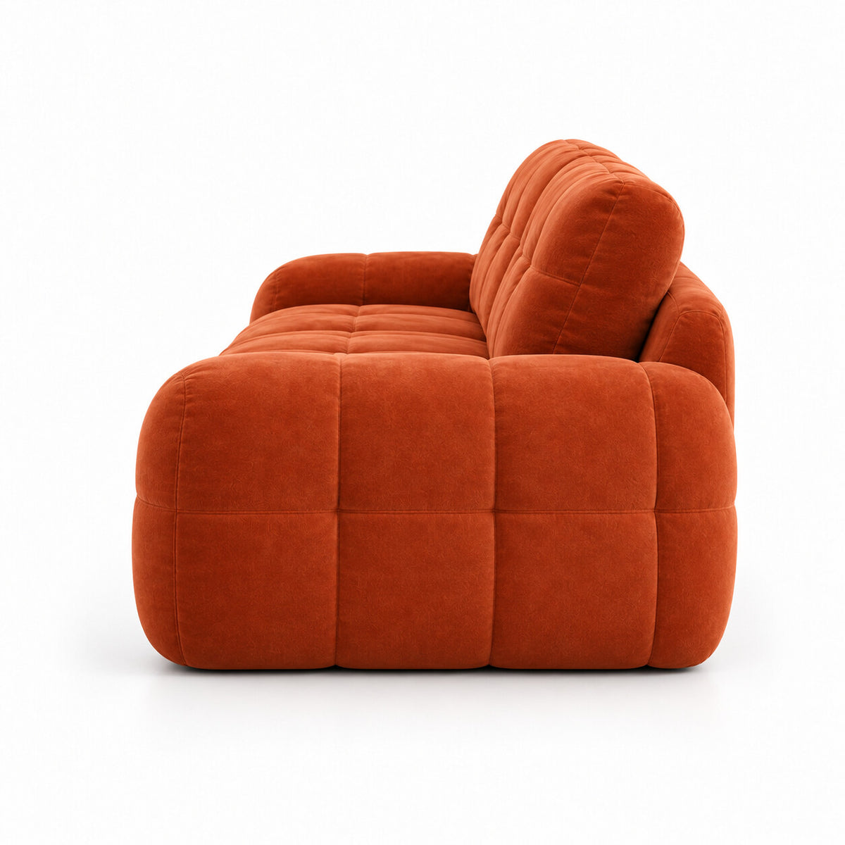 Canapé modulable Ronda 4 places terracotta, vue de profil