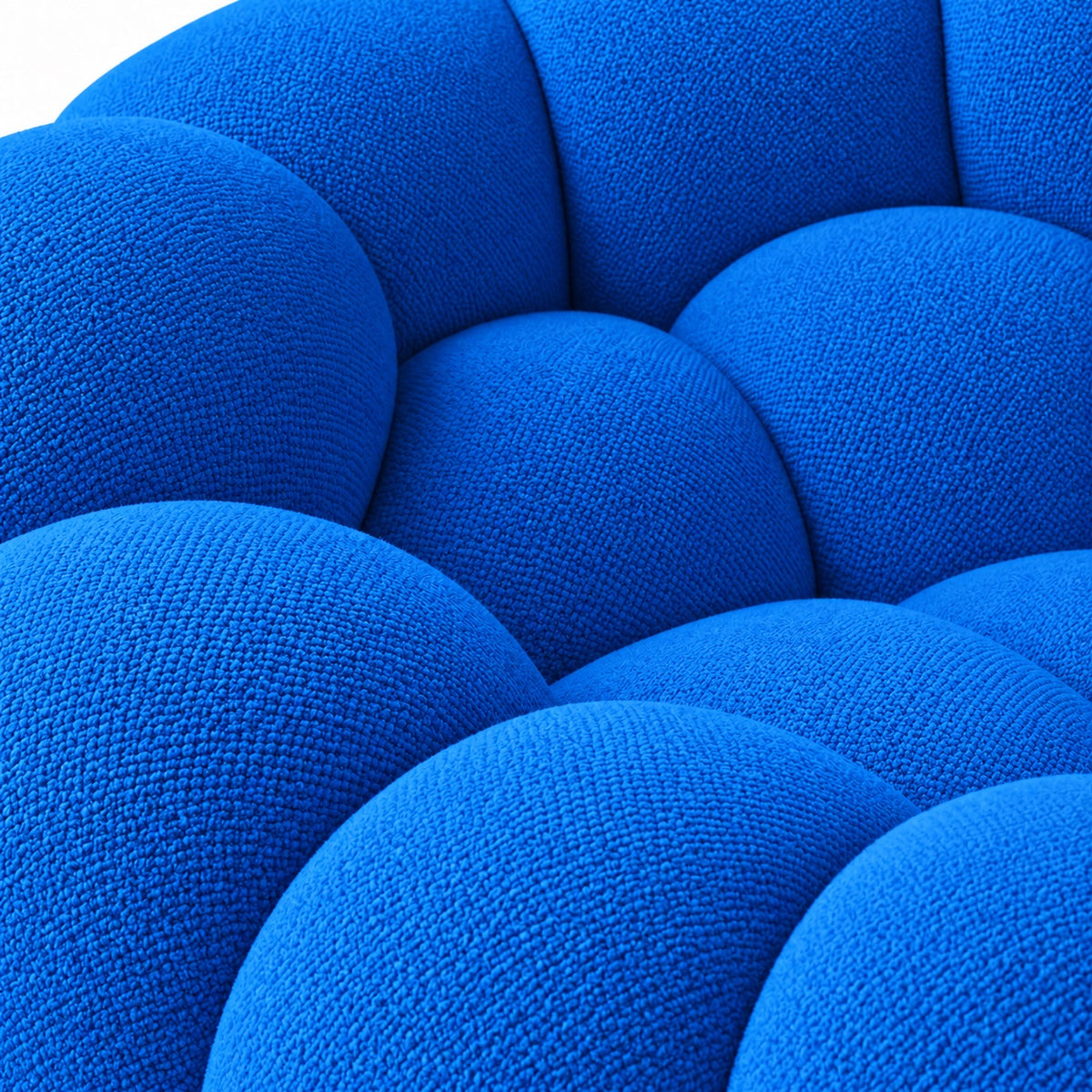 Canapé Séville en tissu texturé bleu, détail du tissu