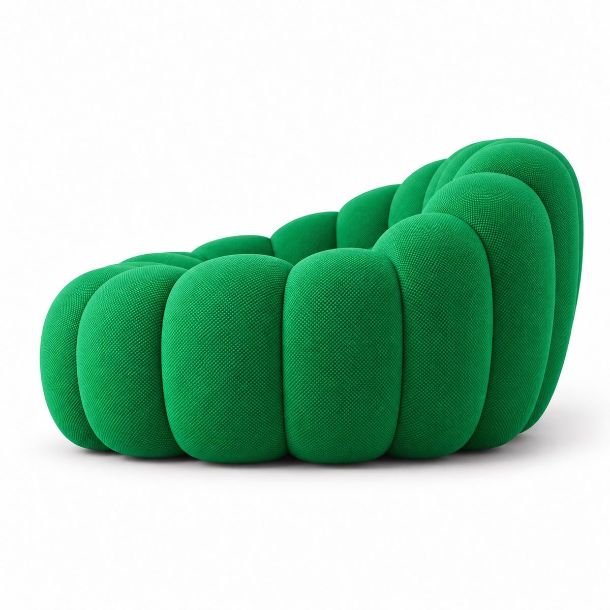 Canapé Séville en tissu texturé vert, vue de profil