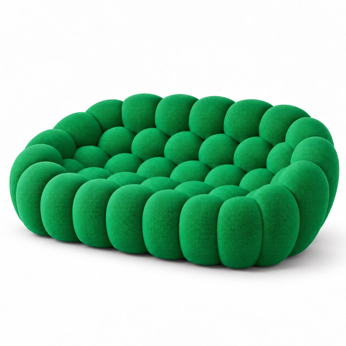 Canapé Séville en tissu texturé vert, vue trois quarts